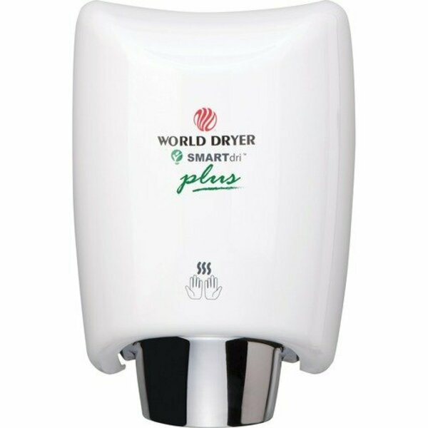 World Dryer World Dry K974P2, Smartdri Hand Dryer Plus, Aluminum, White WRLK974P2